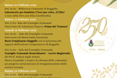 Calendario febbraio 250 anni del Comune di Reggello